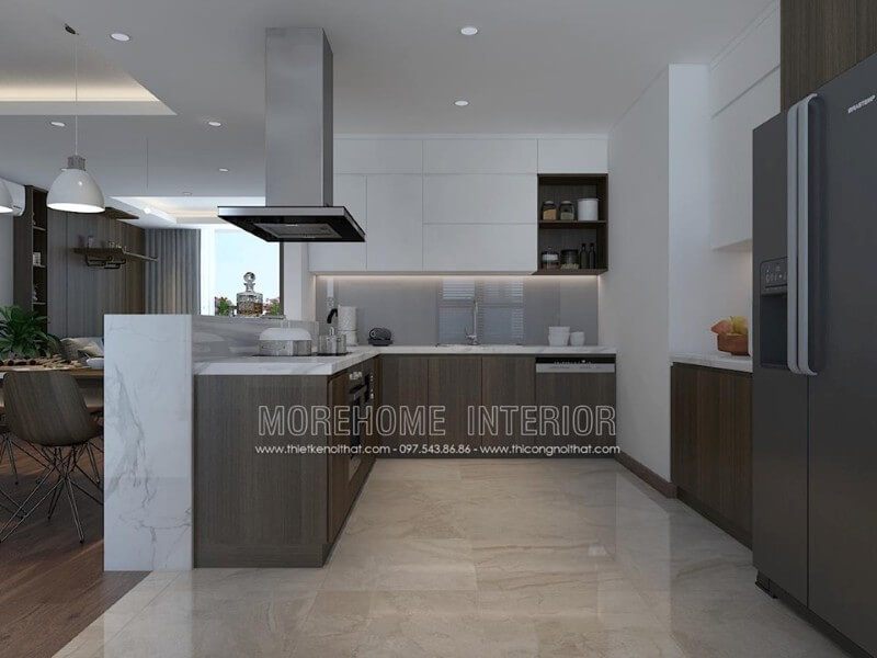 Tủ bếp gỗ công nghiệp hiện đại sang trọng